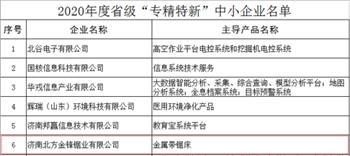 金鋒鋸業榮獲2020年度省級 “專精特新”企業稱號